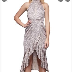 Good American Leopard Print Halter Dress. Worn Once Size 2